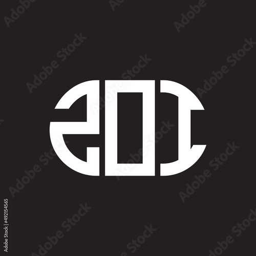 ZOI letter logo design. ZOI monogram initials letter logo concept. ZOI letter design in black background. photo