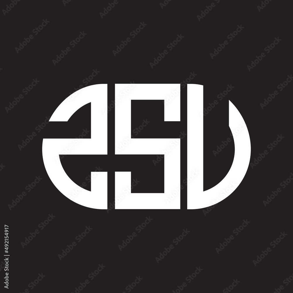 ZSU letter logo design. ZSU monogram initials letter logo concept. ZSU letter design in black background. ZSU letter logo design. ZSU monogram initials letter logo concept. ZSU letter design in black background.