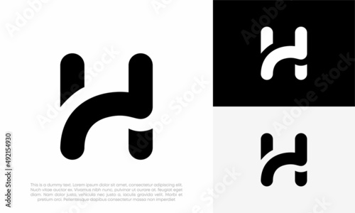 letter H logo initial abstract vector icon design illustration