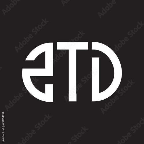 ZTD letter logo design. ZTD monogram initials letter logo concept. ZTD letter design in black background.