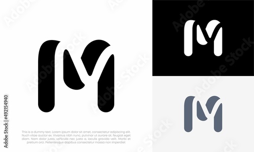 letter M logo initial abstract vector icon design illustration