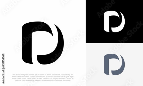 letter D logo initial abstract vector icon design illustration