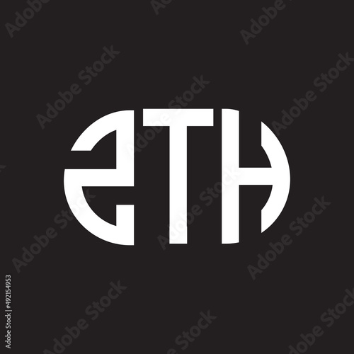 ZTH letter logo design. ZTH monogram initials letter logo concept. ZTH letter design in black background. photo