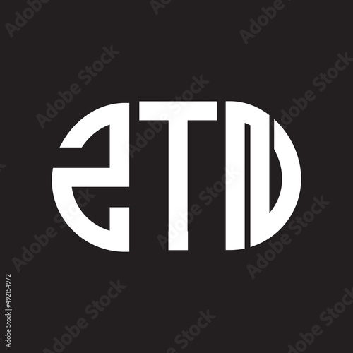 ZTN letter logo design. ZTN monogram initials letter logo concept. ZTN letter design in black background.