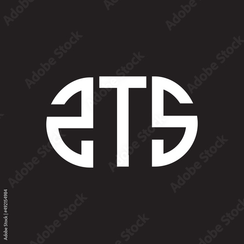 ZTS letter logo design. ZTS monogram initials letter logo concept. ZTS letter design in black background.