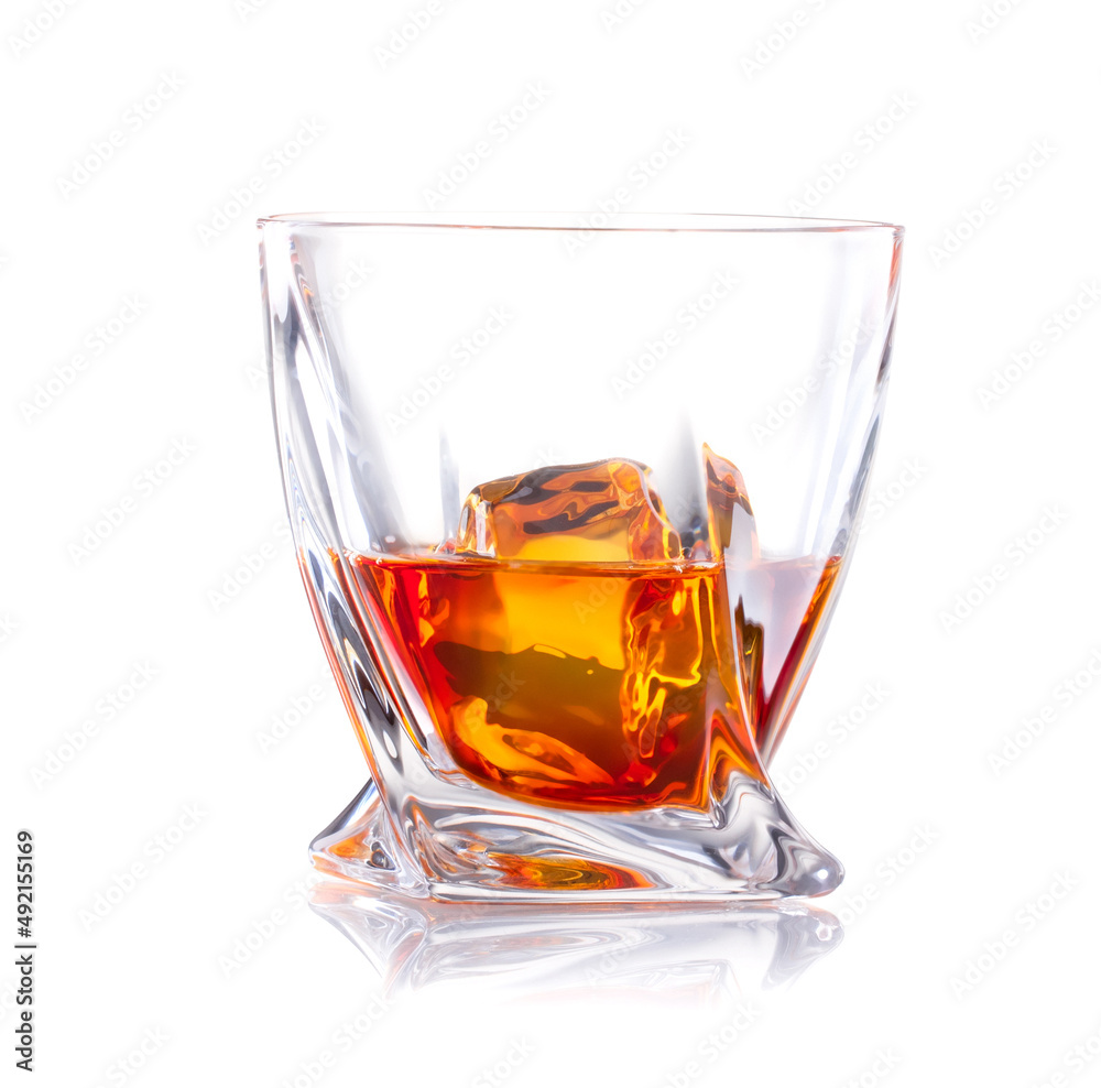 Whiskey glass isolated on white