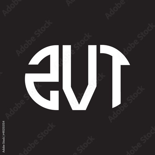 ZVT letter logo design. ZVT monogram initials letter logo concept. ZVT letter design in black background. photo