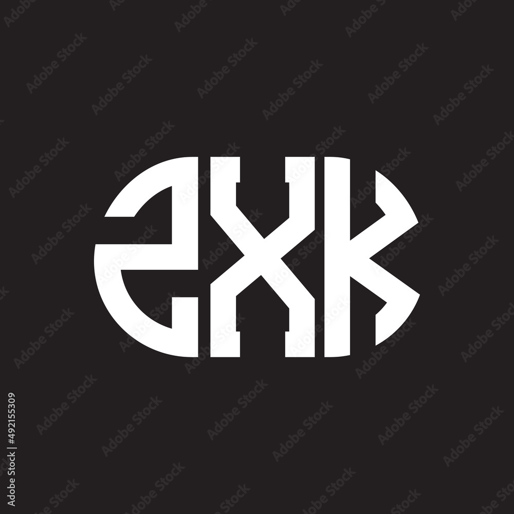 ZXK letter logo design. ZXK monogram initials letter logo concept. ZXK letter design in black background. ZXK letter logo design. ZXK monogram initials letter logo concept. ZXK letter design in black background.