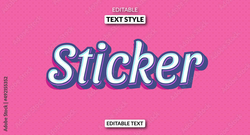Editable text style effect - pink purple sticker text effect Editable text style effect - pink purple sticker text effect