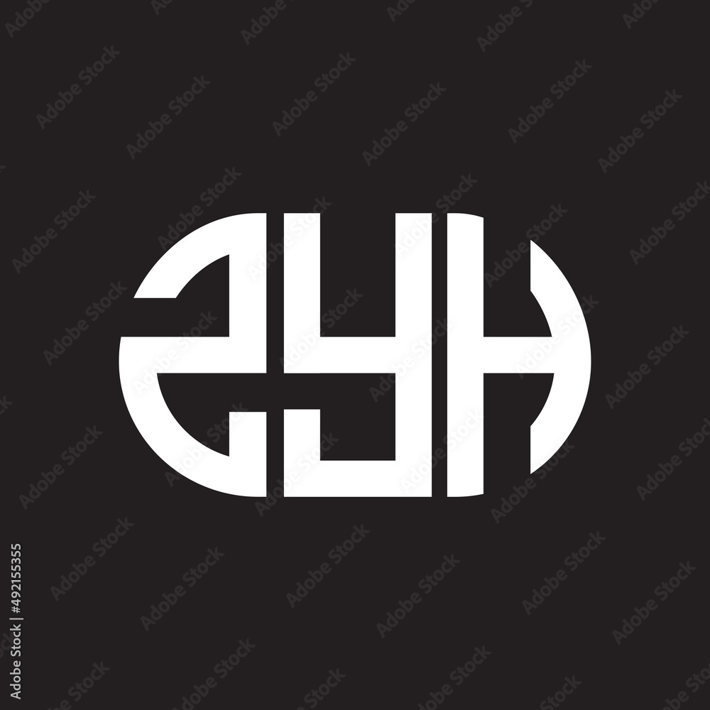 ZYH letter logo design. ZYH monogram initials letter logo concept. ZYH letter design in black background. ZYH letter logo design. ZYH monogram initials letter logo concept. ZYH letter design in black background.