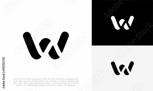letter W logo initial abstract vector icon design illustration