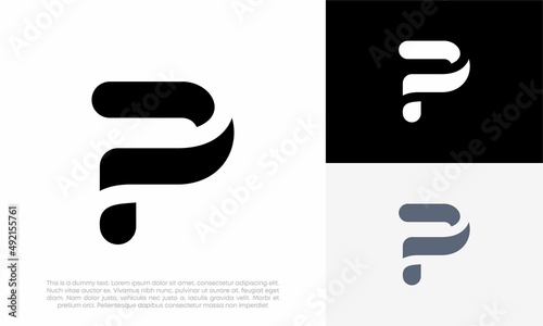 letter P logo initial abstract vector icon design illustration