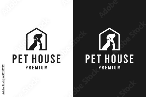 Pet house logo template