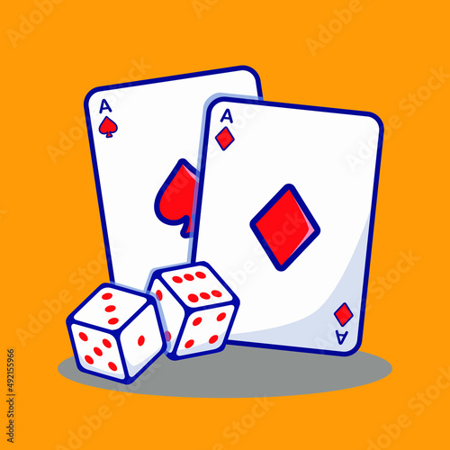 playing cards and dice premium vector