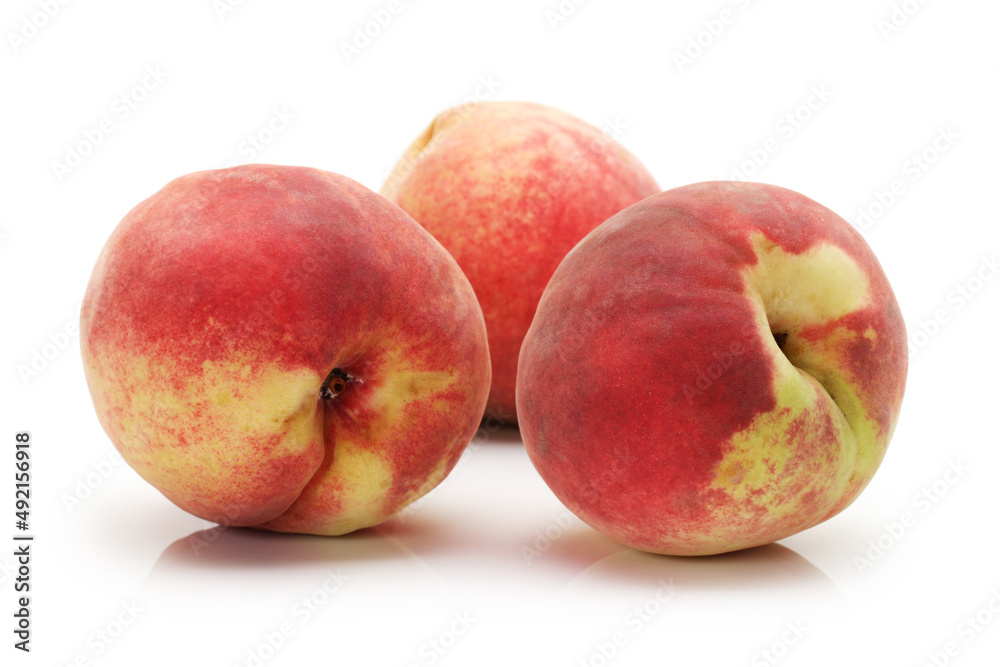 ripe peach on white background ripe peach on white background