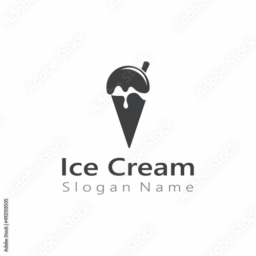 Ice Cream cone Logo design Vector Art creative template