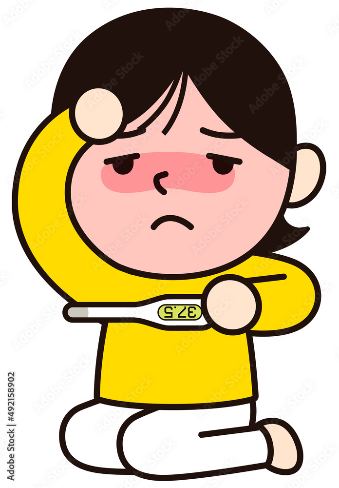 Obraz premium 微熱を出す女性