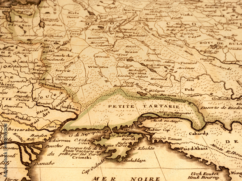 Obraz premium 古地図 黒海周辺地域とウクライナ