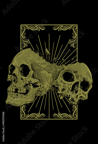Dark art Skull Demon Head human Art work Illustration