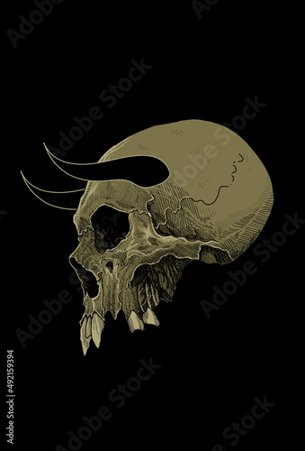Dark art Art work Skull Demon Head human Illustration