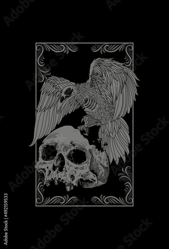 Dark art Skull Demon Head human Art work Illustration Black art