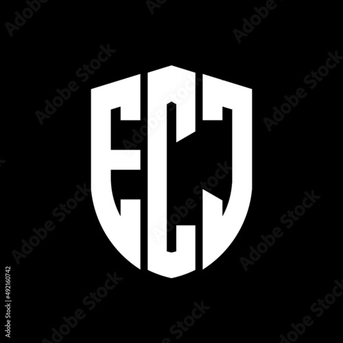 ECJ letter logo design. ECJ modern letter logo with black background. ECJ creative  letter logo. simple and modern letter logo. vector logo modern alphabet font overlap style. Initial letters ECJ  photo