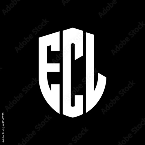 ECL letter logo design. ECL modern letter logo with black background. ECL creative  letter logo. simple and modern letter logo. vector logo modern alphabet font overlap style. Initial letters ECL  photo