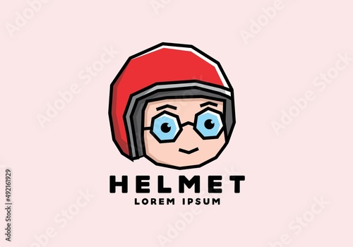 Stiff art style of cute helmet