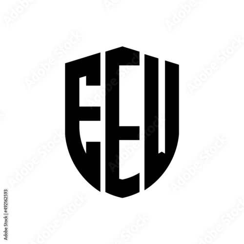 EEW letter logo design. EEW modern letter logo with black background. EEW creative  letter logo. simple and modern letter logo. vector logo modern alphabet font overlap style. Initial letters EEW  photo