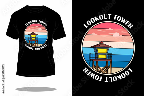 lookout out retro t shirt design