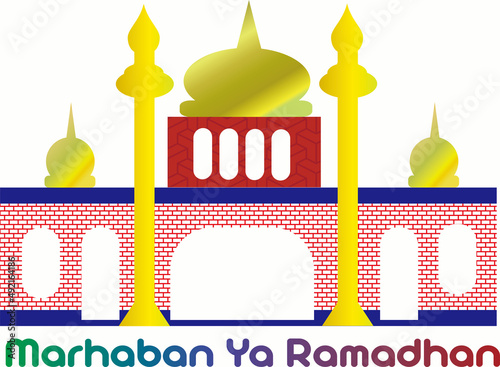 set of icons mosque, ramadhan kareem