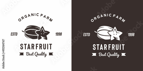 Photography vintage starfruit logo illustration suitable for fruit shop and fruit farm