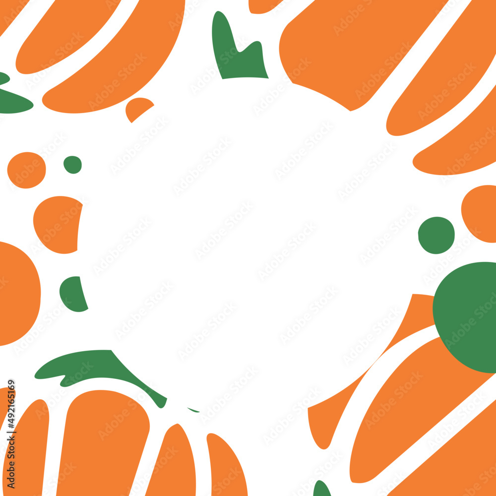 Decorative Veggie Frame with Doodle Pumpkin Elements Graphic Template Decorative Veggie Frame with Doodle Pumpkin Elements Graphic Template