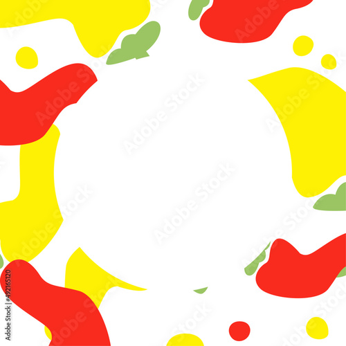 Decorative Veggie Frame with Doodle Bright Pepper Elements Graphic Template