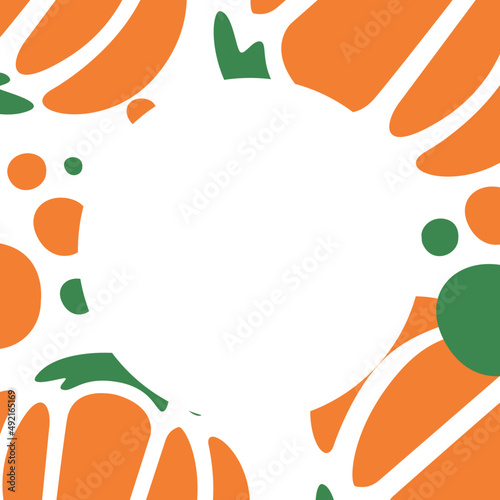Decorative Veggie Frame with Doodle Pumpkin Elements Graphic Template