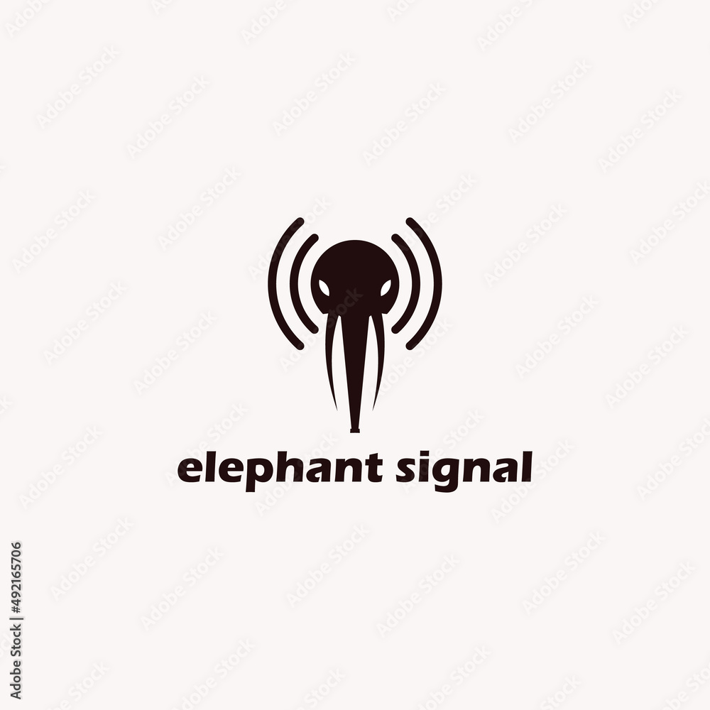 elephant wireless signal logo vector icon app elephant wireless signal logo vector icon app