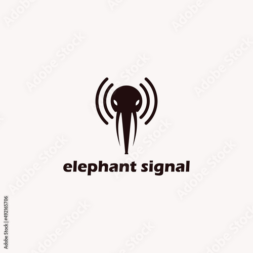 elephant wireless signal logo vector icon app