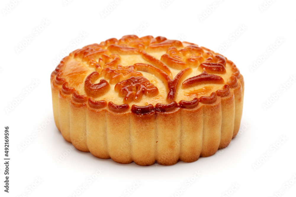 Mid-Autumn Festival moon cake on white background Mid-Autumn Festival moon cake on white background