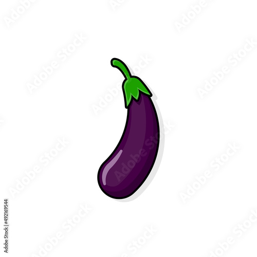 Cartoon icon of eggplant illustration