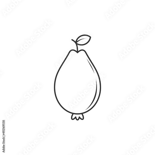 Outline icon of guava illustration