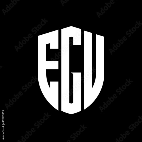 EGU letter logo design. EGU modern letter logo with black background. EGU creative  letter logo. simple and modern letter logo. vector logo modern alphabet font overlap style. Initial letters EGU  photo