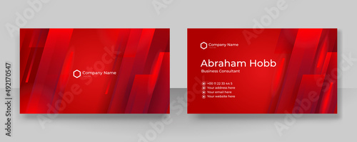 Modern stylish red business card vector design. Creative and clean business card template. Luxury elegant business card background in corporate style. Vector illustration