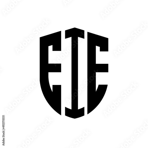 EIE letter logo design. EIE modern letter logo with black background. EIE creative  letter logo. simple and modern letter logo. vector logo modern alphabet font overlap style. Initial letters EIE  photo