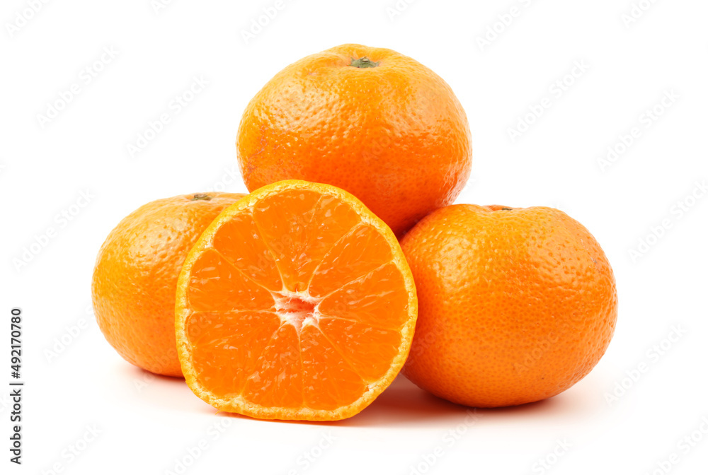 Orange mandarin or tangerine fruit isolated on white background Orange mandarin or tangerine fruit isolated on white background