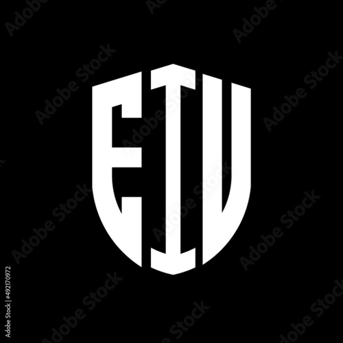 EIV letter logo design. EIV modern letter logo with black background. EIV creative  letter logo. simple and modern letter logo. vector logo modern alphabet font overlap style. Initial letters EIV  photo