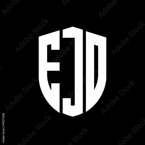 EJO letter logo design. EJO modern letter logo with black background. EJO creative  letter logo. simple and modern letter logo. vector logo modern alphabet font overlap style. Initial letters EJO  photo