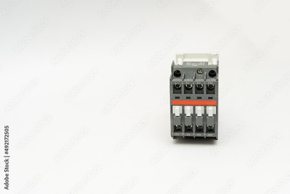 contactor with Overload Relay isolate on white background. The