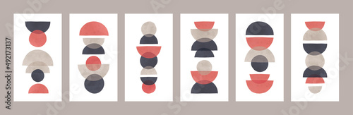 Watercolor abstract shapes, artistic semi circle vector design