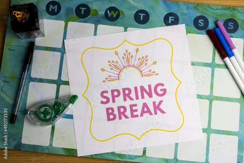 calendar for spring break