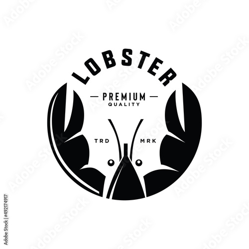 Lobster Logo silhouete black Isolated on White Background 